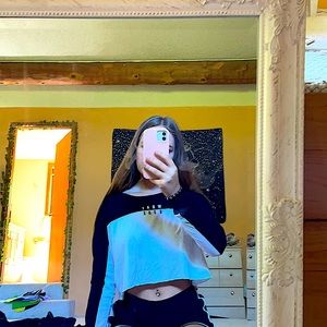 black and white long sleeve